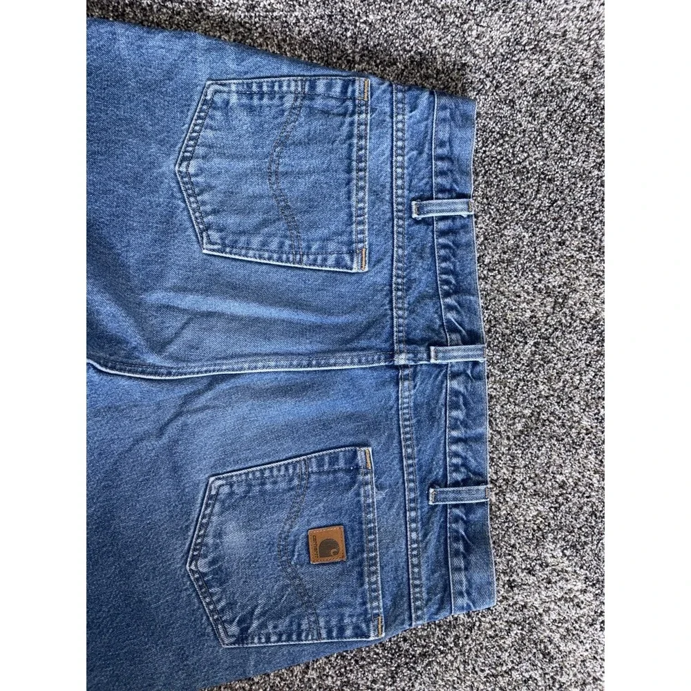 Carhartt B18 PRW Straight Fit Jeans Mens 38x32 Blue Denim Pants Mexico Made Work